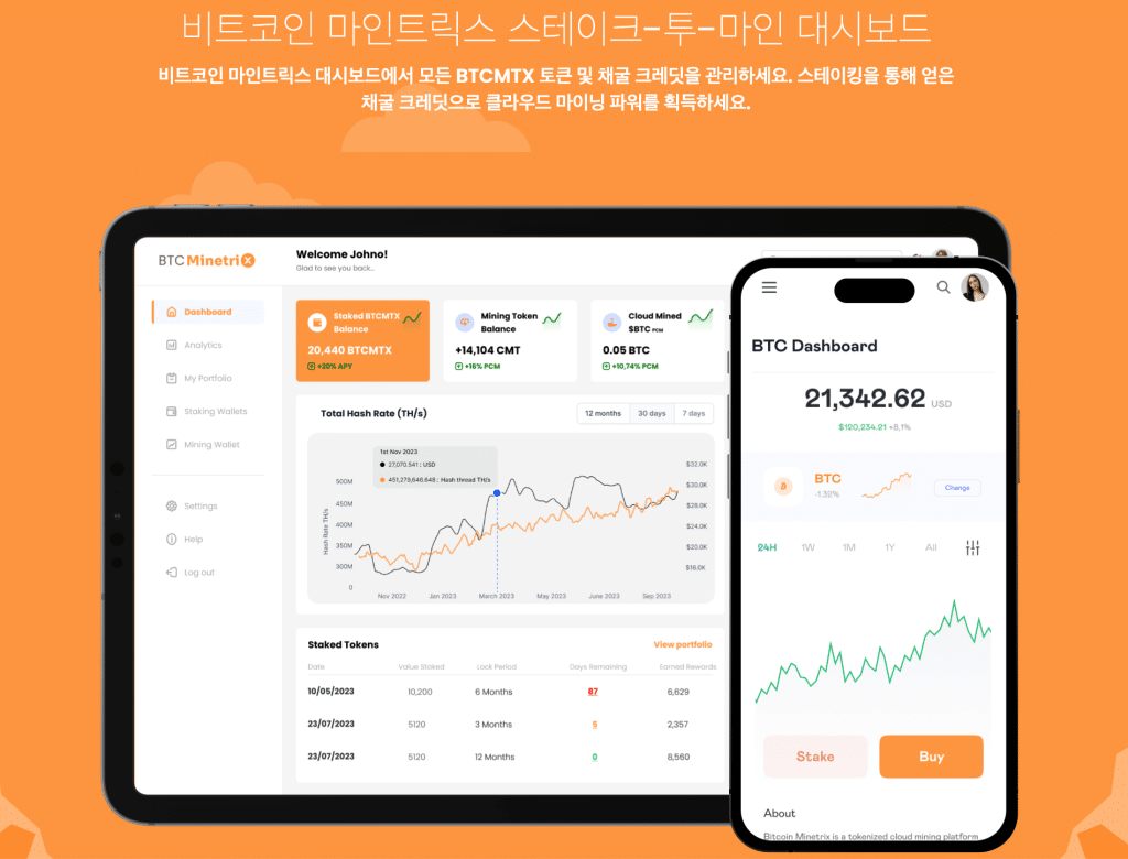비트코인 마인트릭스 대시보드