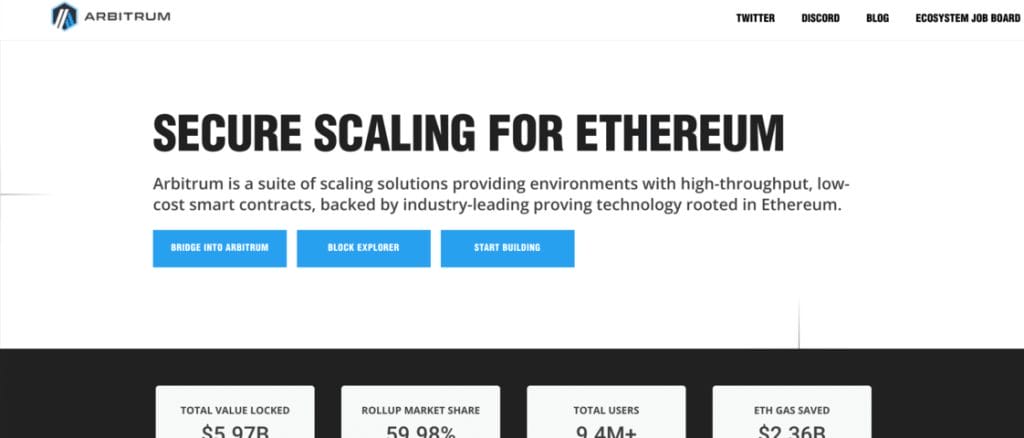 레이어2 코인 종류 아비트럼 홈페이지
