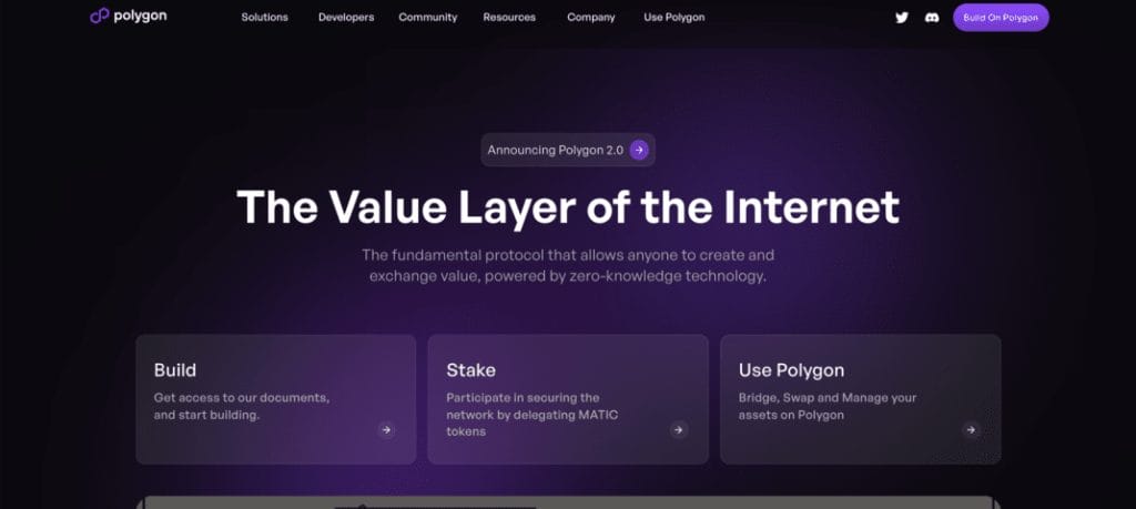 레이어2 코인 종류 폴리곤 홈페이지