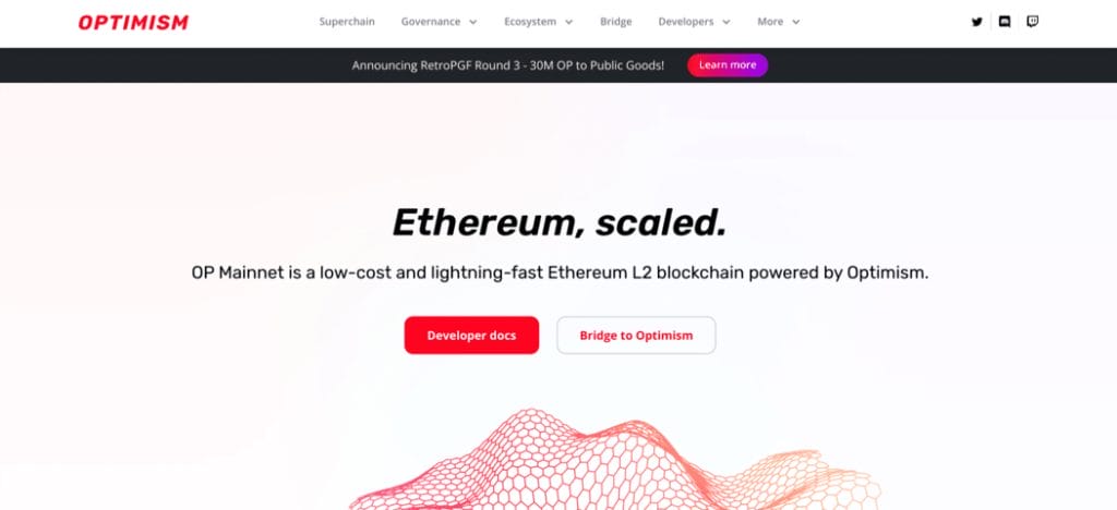 레이어2 코인 종류 옵티미즘 홈페이지