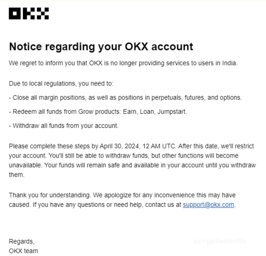 Pemberitahuan dari OKX