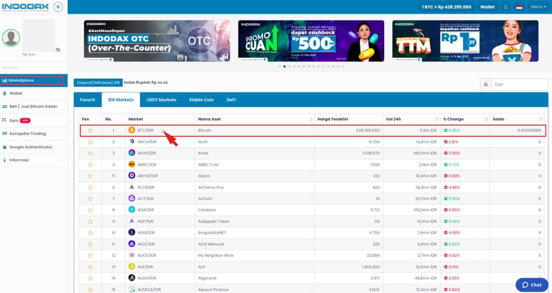 Pilihan Aset - Koin yang bagus di Indodax