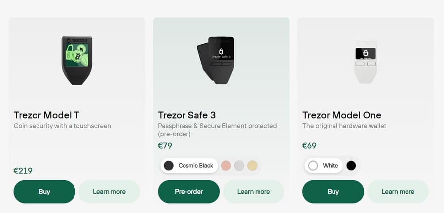 Trezor - Dompet crypto