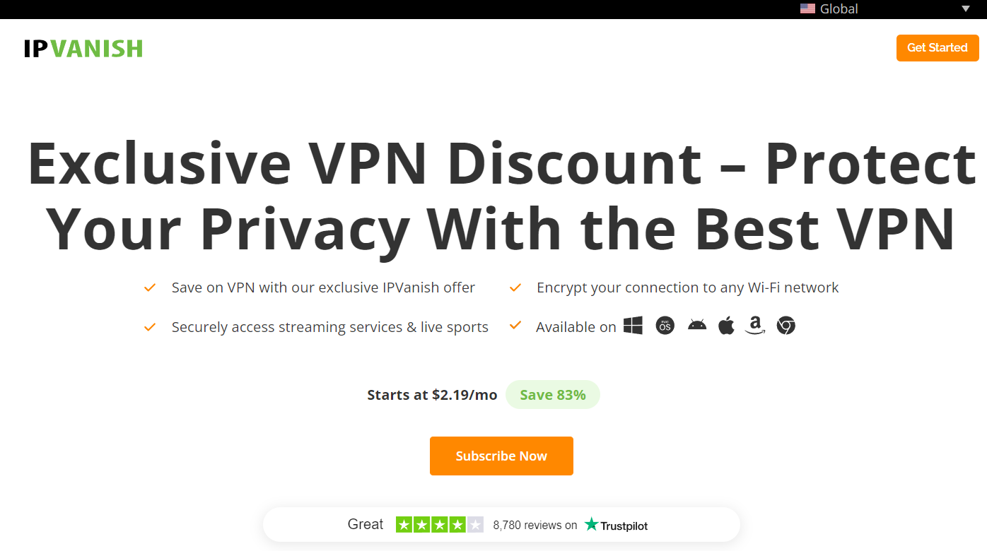 IPVanish - VPN untuk trading kripto