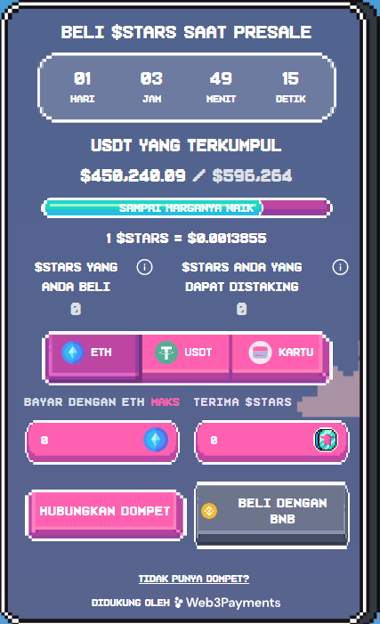 Cara beli Crypto All Stars - presale $STARS