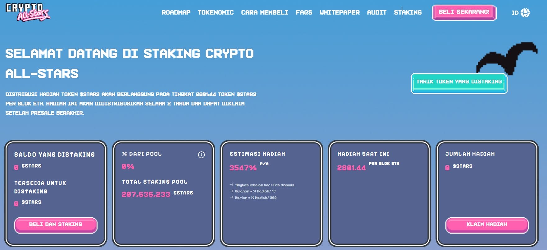 Cara beli Crypto All Stars - staking