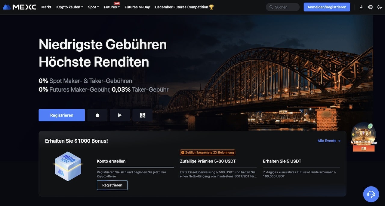 MEXC-Startseite