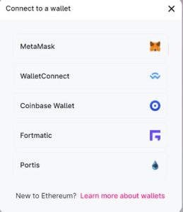 Nhấp vào nút có chữ Connect wallet (Kết nối ví). 