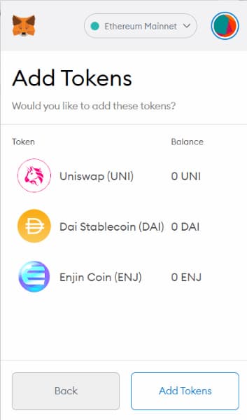 Thêm mã thông báo đã chọn