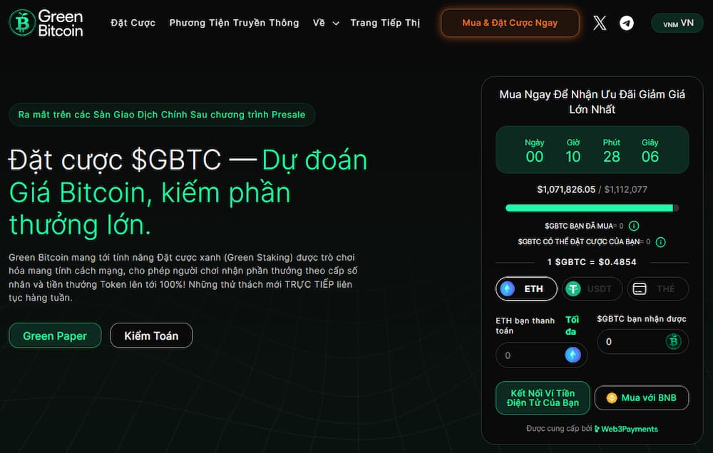 Presale của Green Bitcoin (GBTC)