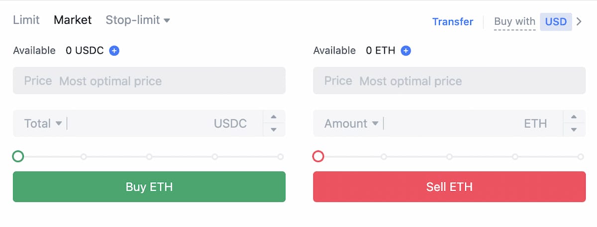 Đặt lệnh mua Ethereum