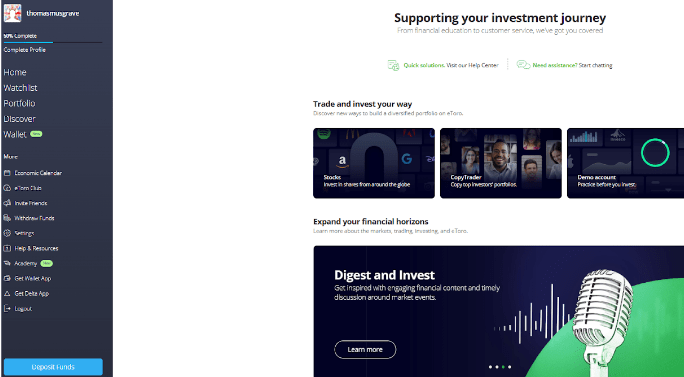 ผู้ชนะฝ่ายสนับสนุนลูกค้า ก็คือ eToro 