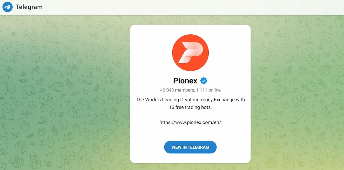 Pionex Telegram