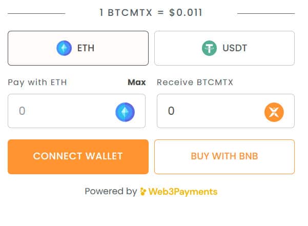 connecter portefeuille BTCMTX