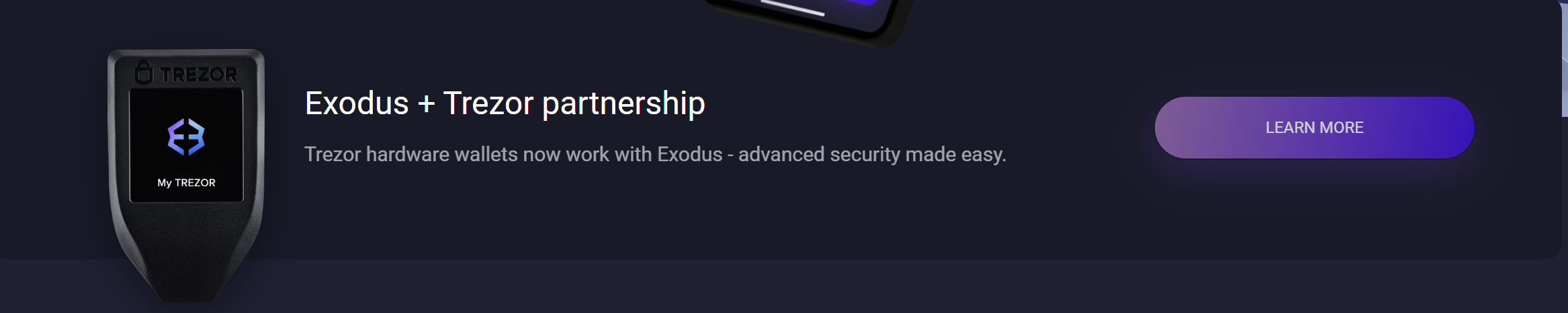 Exodus partenaire avec Trezor
