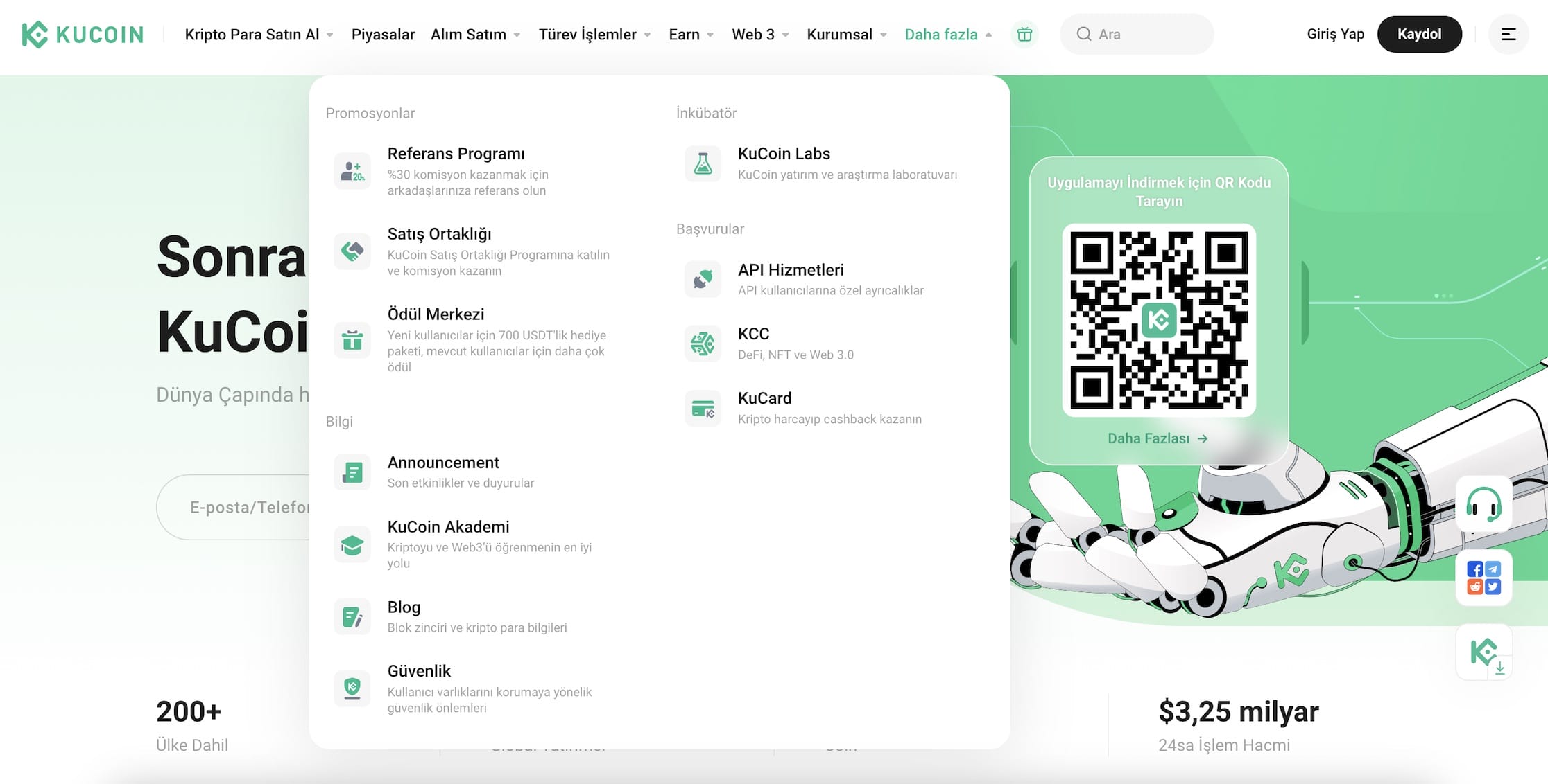 kucoin &ouml;d&uuml;l men&uuml;s&uuml;