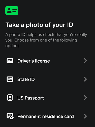 Cash App ile Bitcoin transferi islemlerinde Cash App'te kimlik gereksinimleri