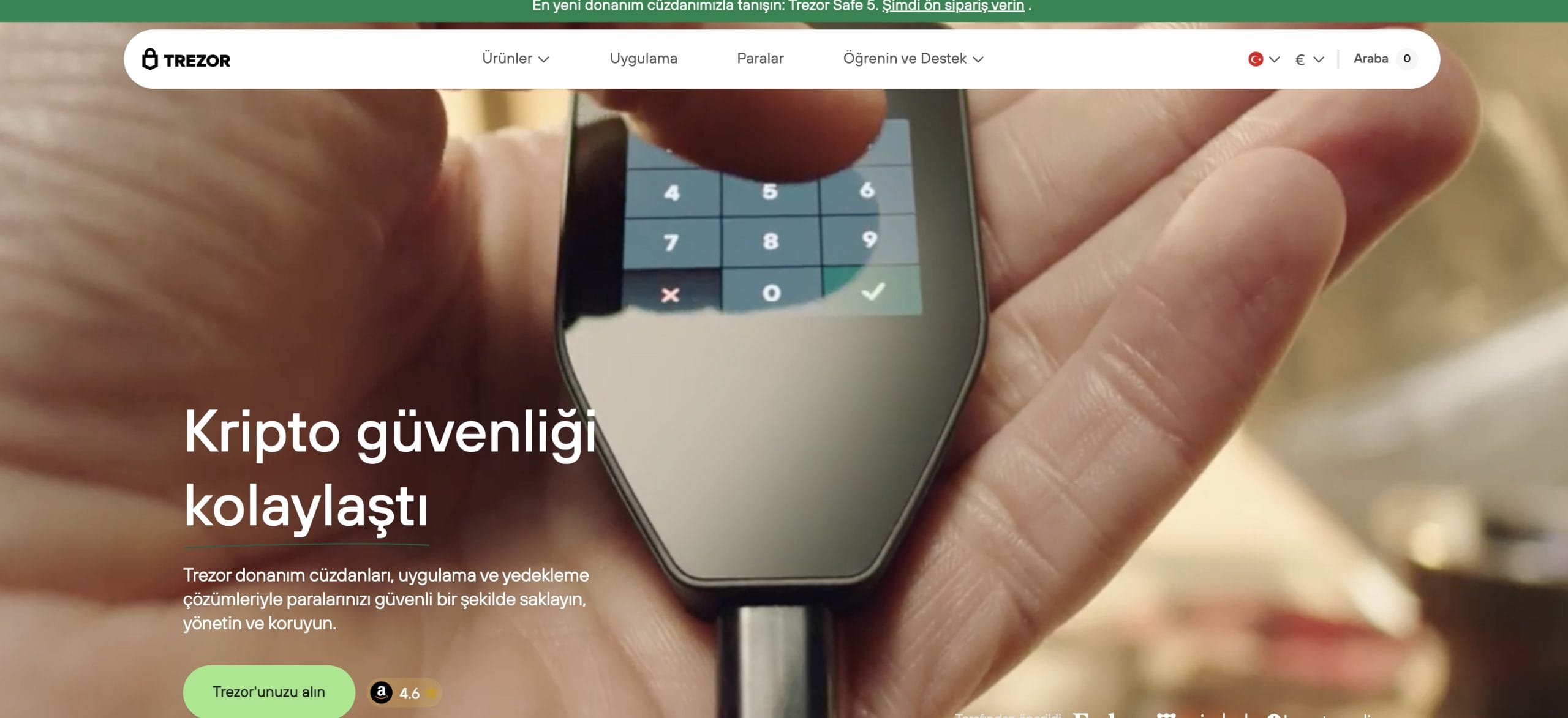 non custodial aracısız cüzdan trezor