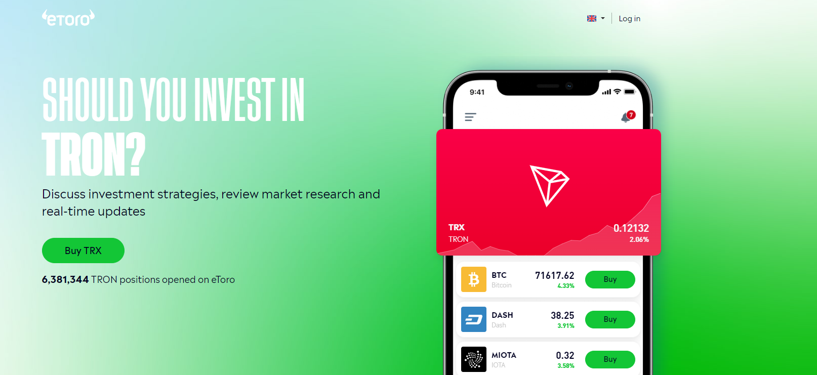 TRON satın alma platformları eToro