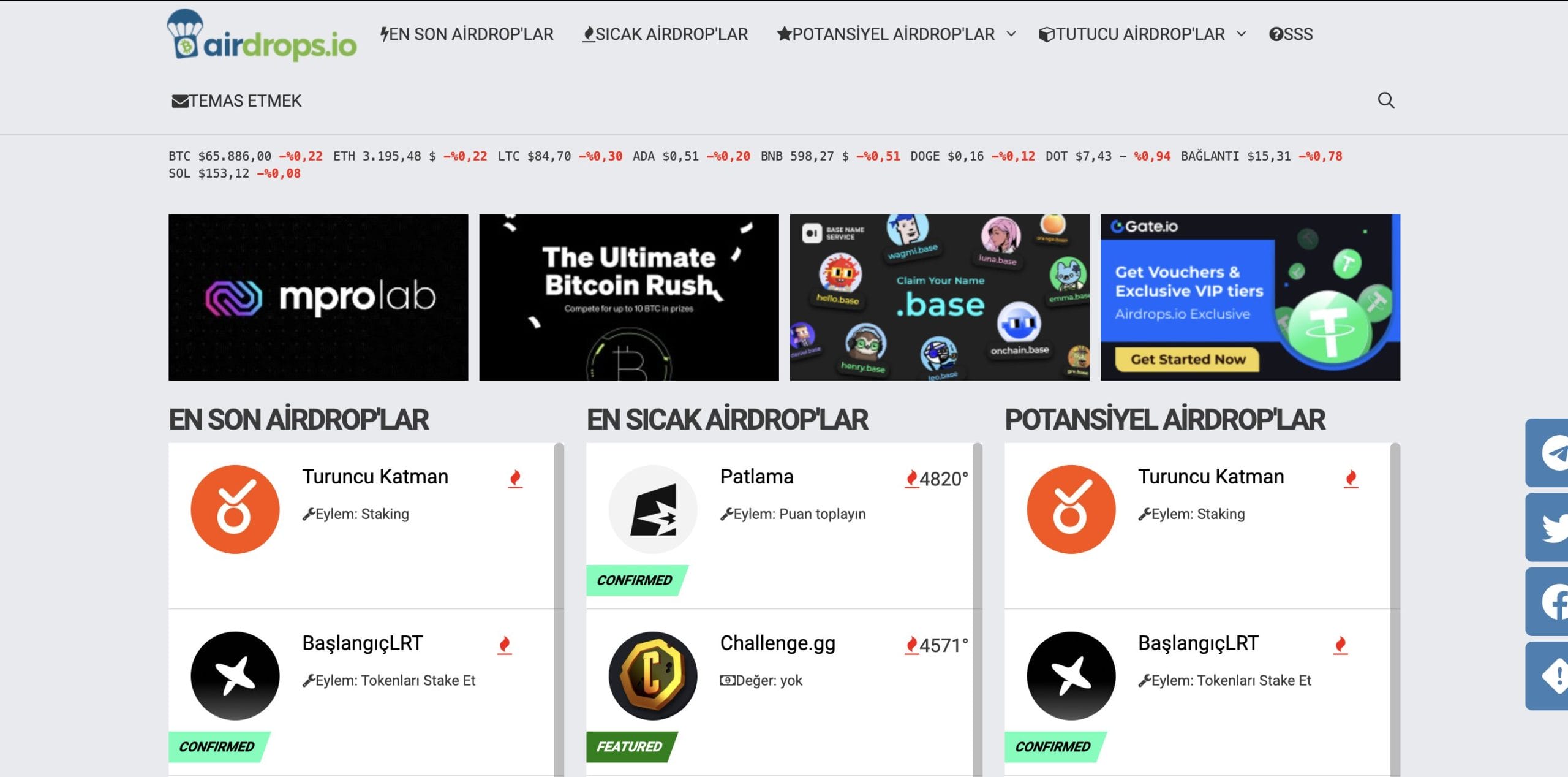 Kripto Para ile Zengin Olmanın Yolları Airdrops.io Kripto Airdrops