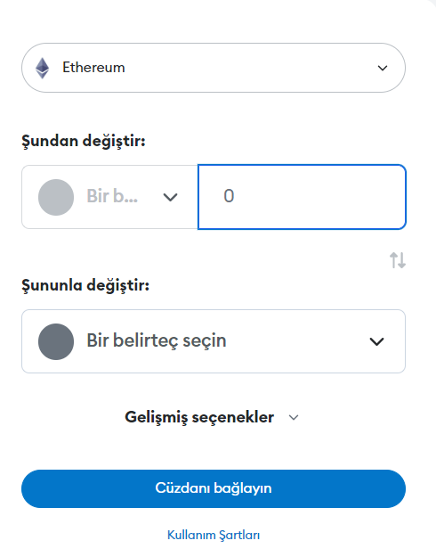 MetaMask Takas işlemi