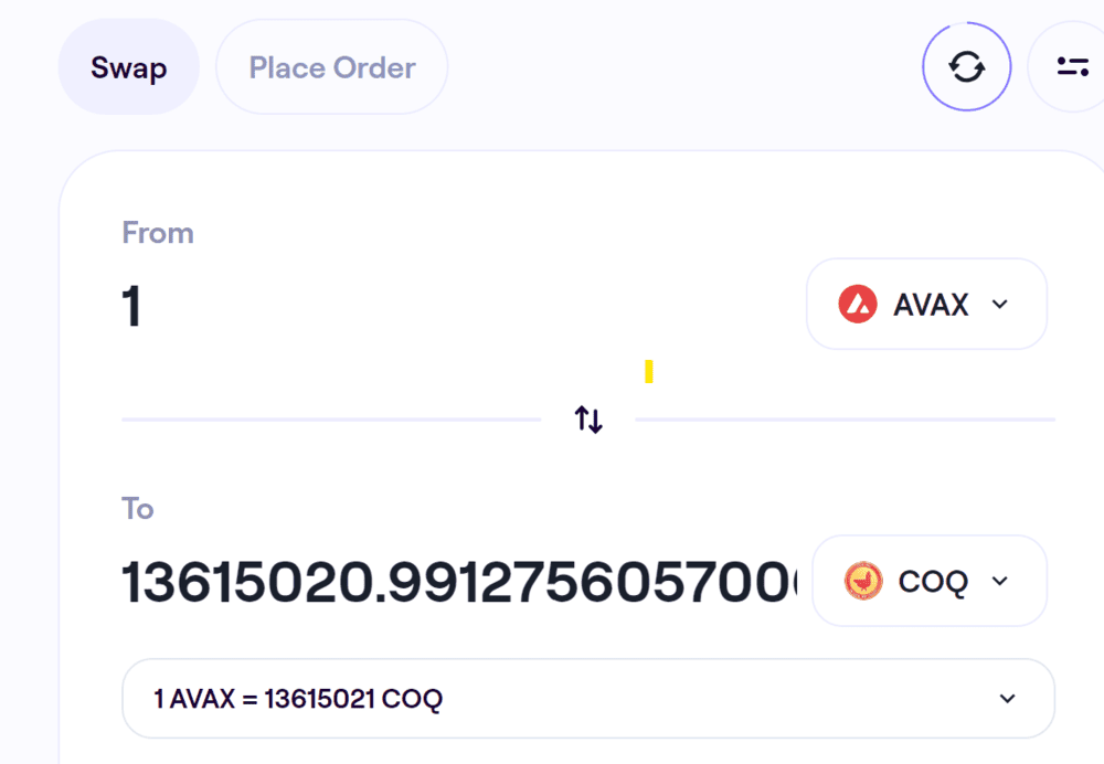 Coqinu'yu AVAX İle Satın Al