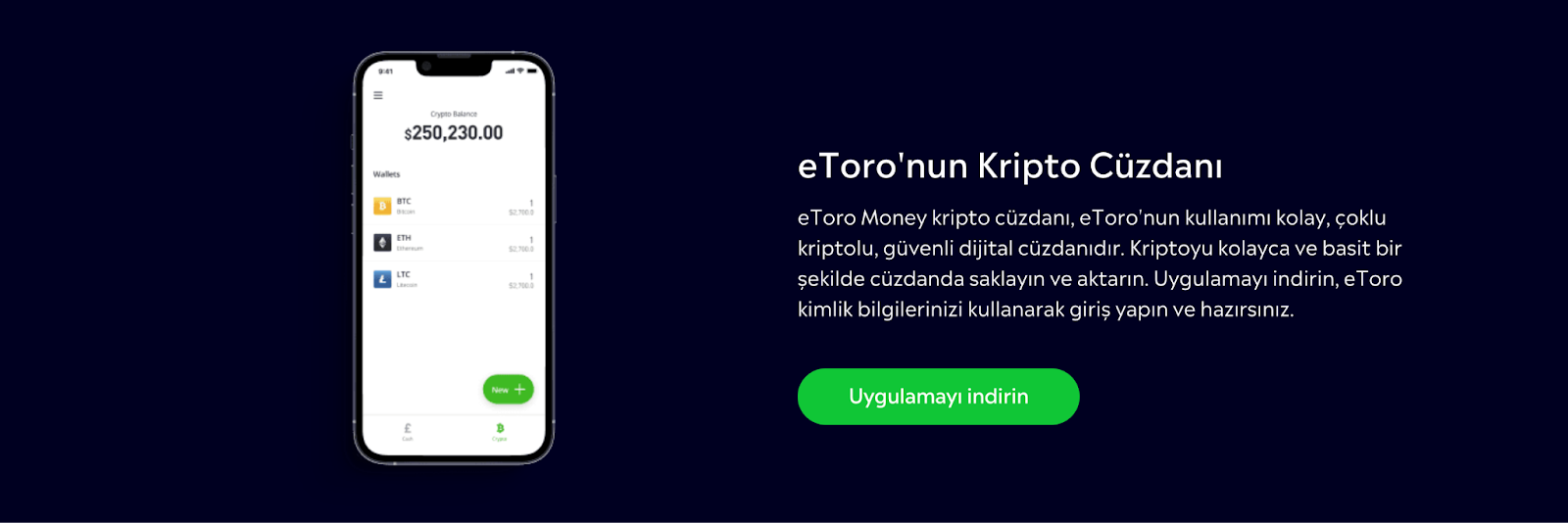 eToro Money kripto c&uuml;zdanı