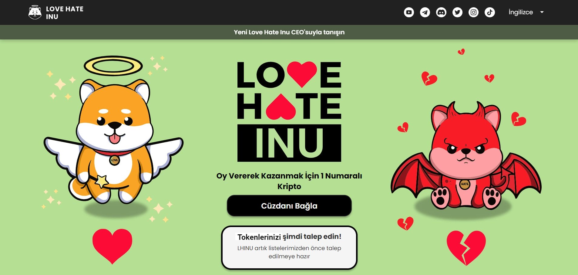 Love Hate Inu &Ouml;n Satışı 