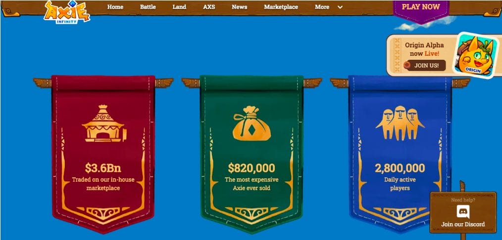 Axie Infinity, Metaverse oyun tokeni