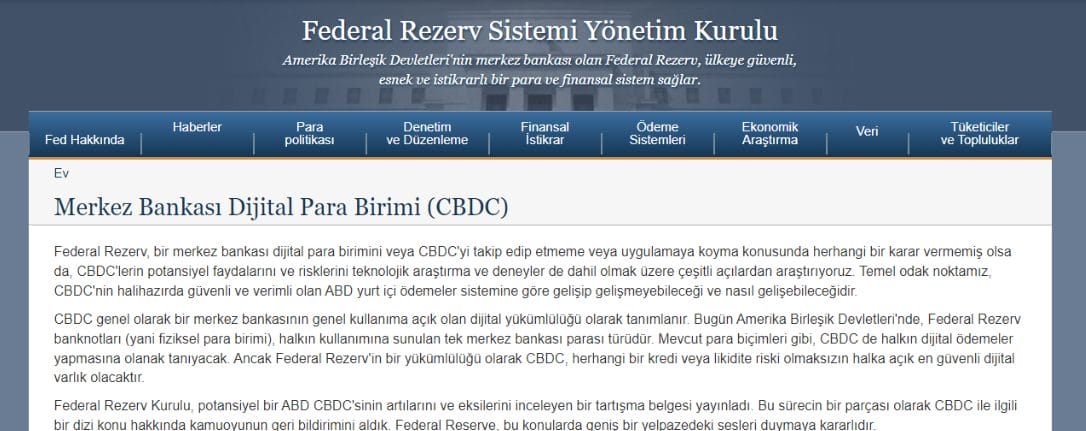 Merkez Bankası Dijital Para Birimleri