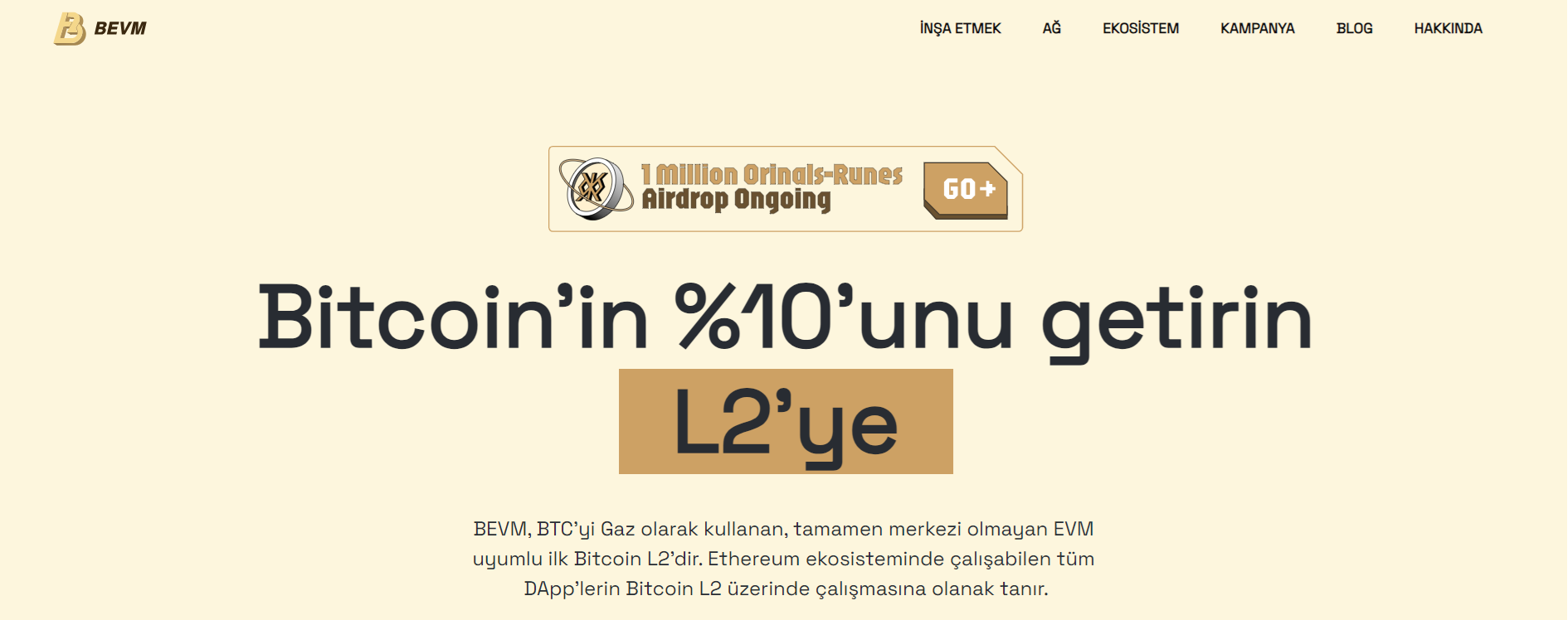 EVM uyumlu ilk Bitcoin L2
