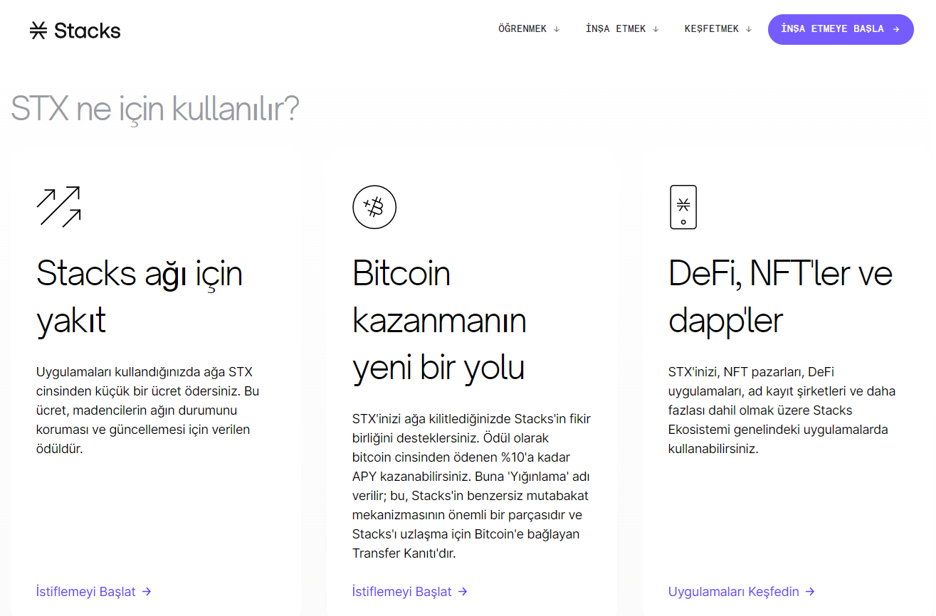 Stacks Kullanım Durumları