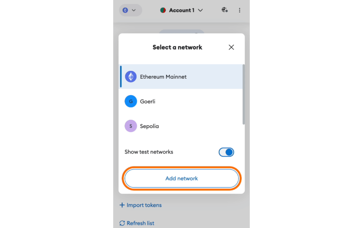 ETH İle Arbitrum K&ouml;pr&uuml;s&uuml; Oluşturma - ağ se&ccedil;in 