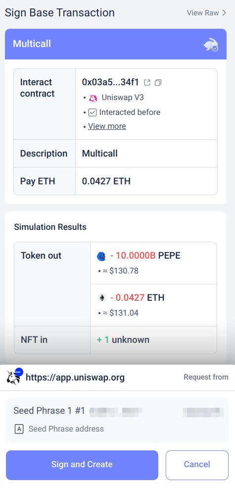 uniswap imza cüzdanı işlemi