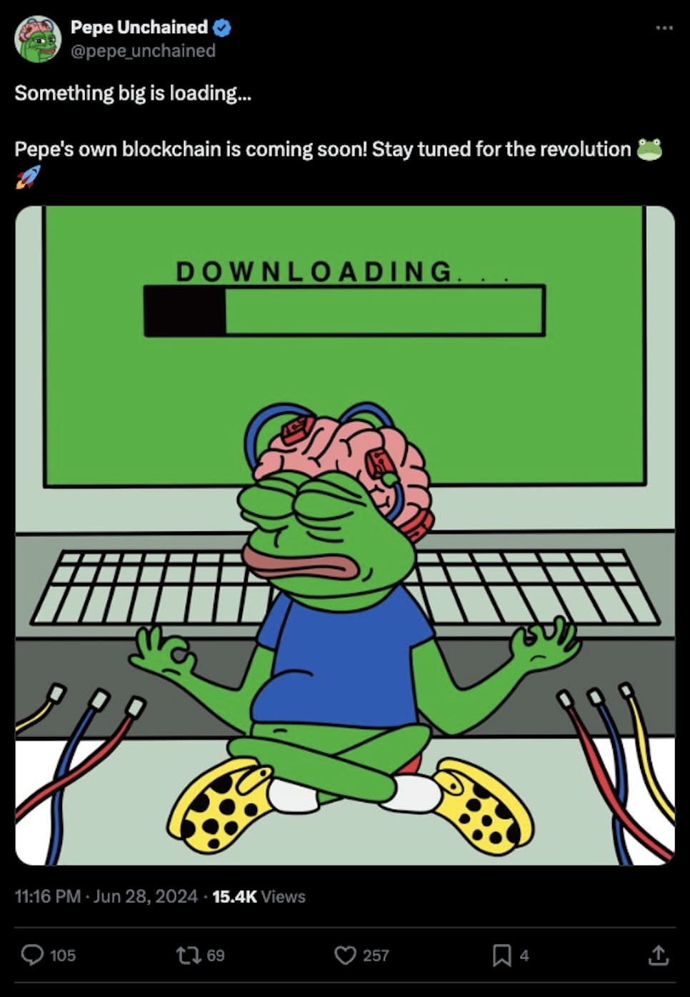 Pepe Unchained X something big is loading...