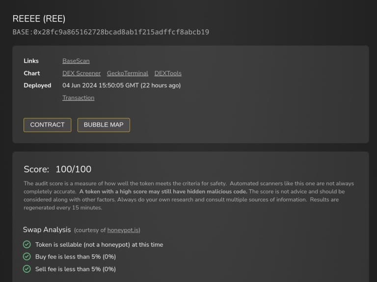 Honeypot kripto dolandırıcılığı tokensniffer