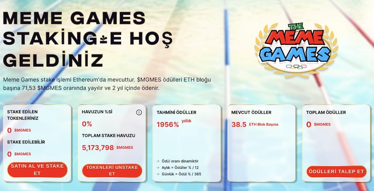 The Meme Games fiyat tahmini. Staking