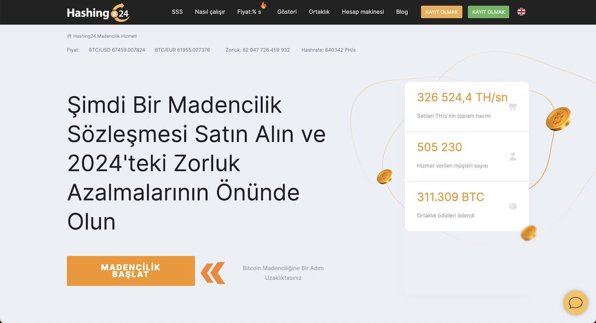 En iyi Bitcoin madenciliği siteleri Hashing24