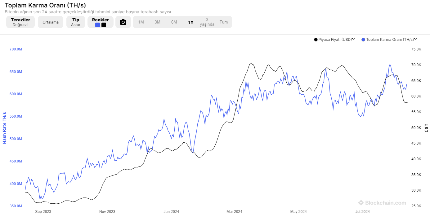 Bitcoin Hashrate grafiği