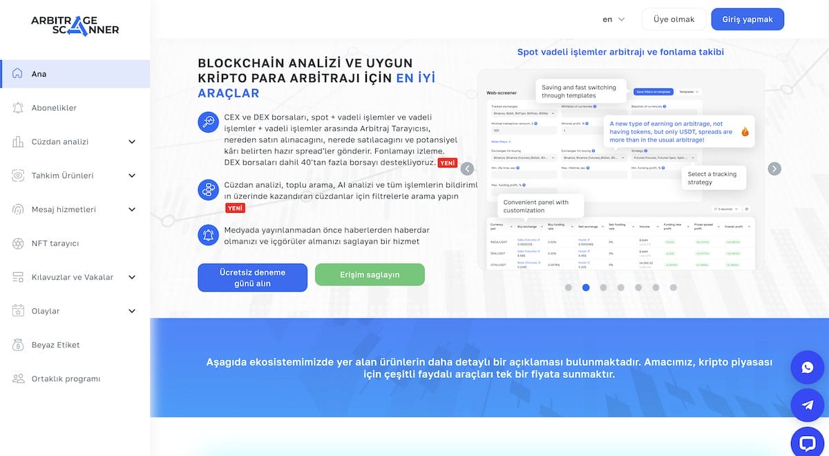 Arbitrage Scanner İleri Düzey Yatırımcılar ve Arbitraj Yatırımcıları için En İyisi