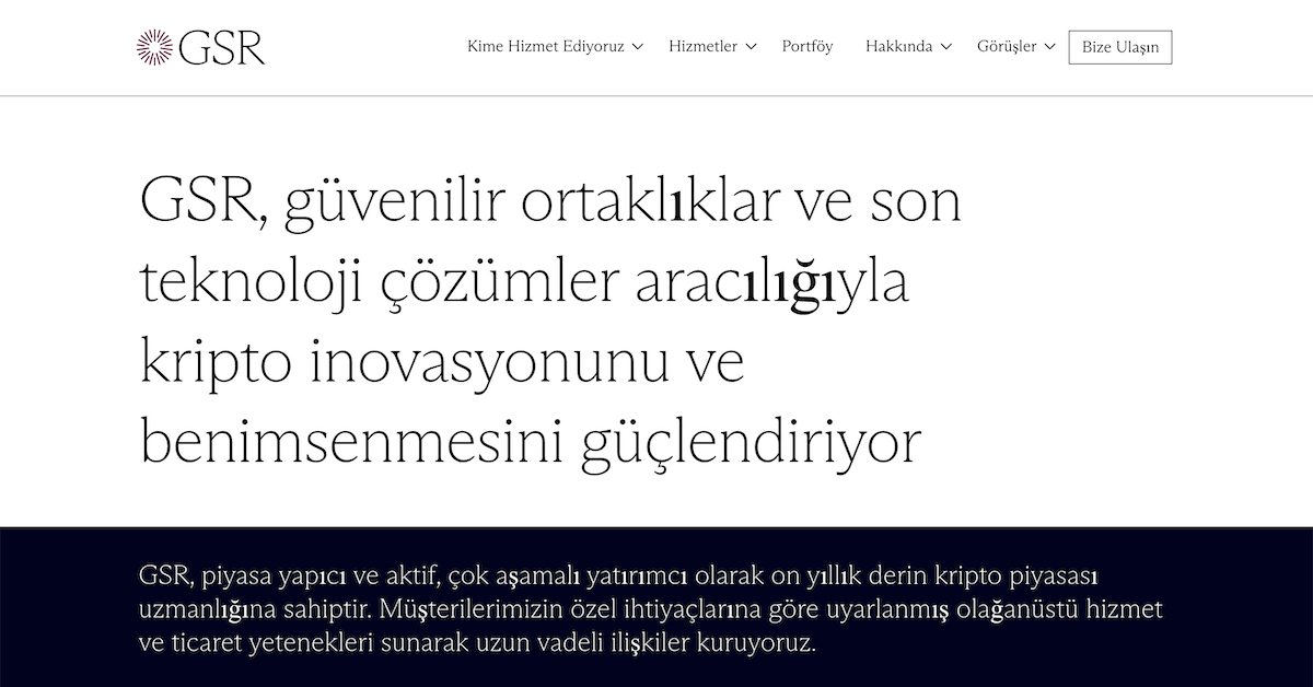 En iyi kripto piyasası yapıcıları GSR Markets incelemesi