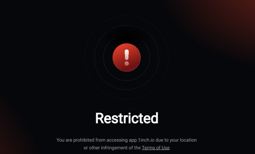 1inch, ABD IP adreslerini engelleme