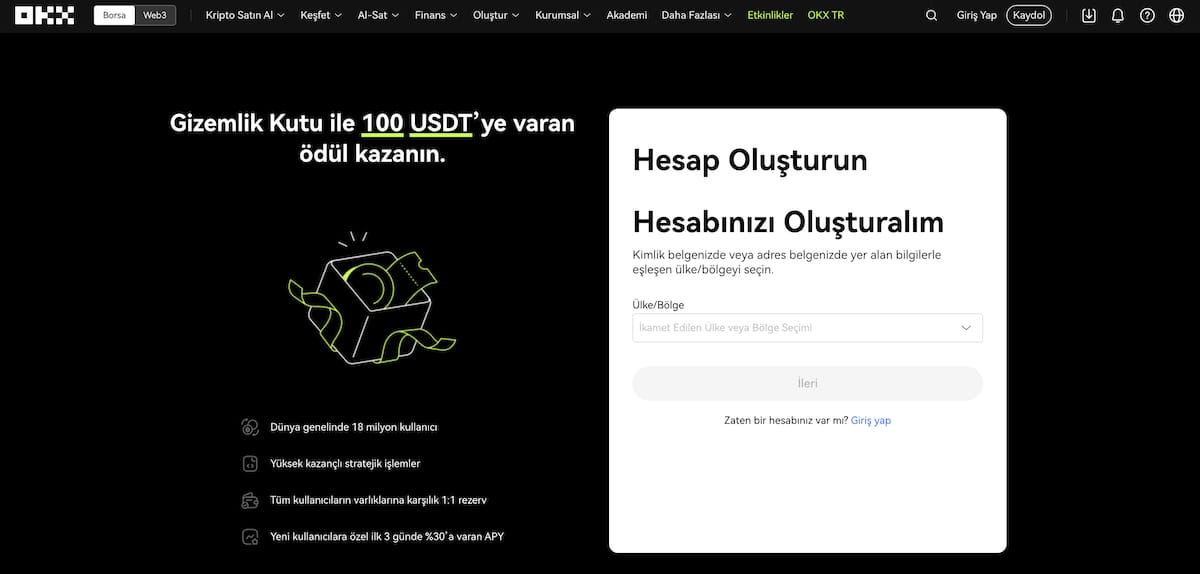 OKX hesap açma