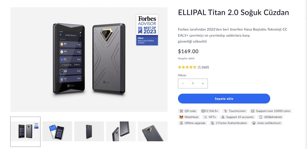 Ellipal Titan 2.0 En İyi Kripto Donanım C&uuml;zdanları
