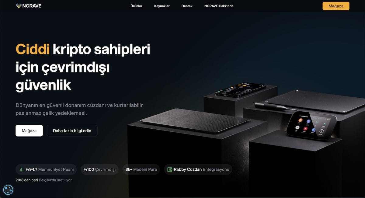 NGRAVE ZERO en iyi kripto donanım c&uuml;zdanları