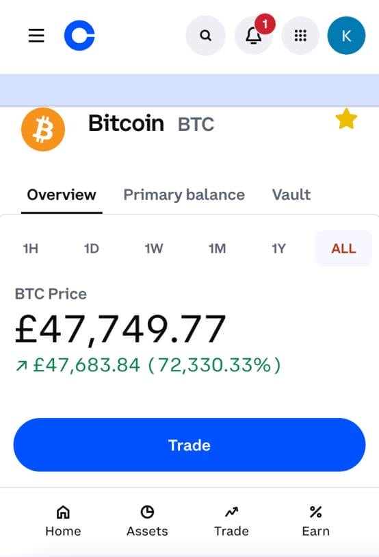Coinbase mobil uygulama