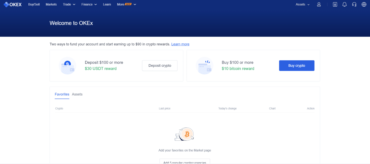 OKXのホームページ