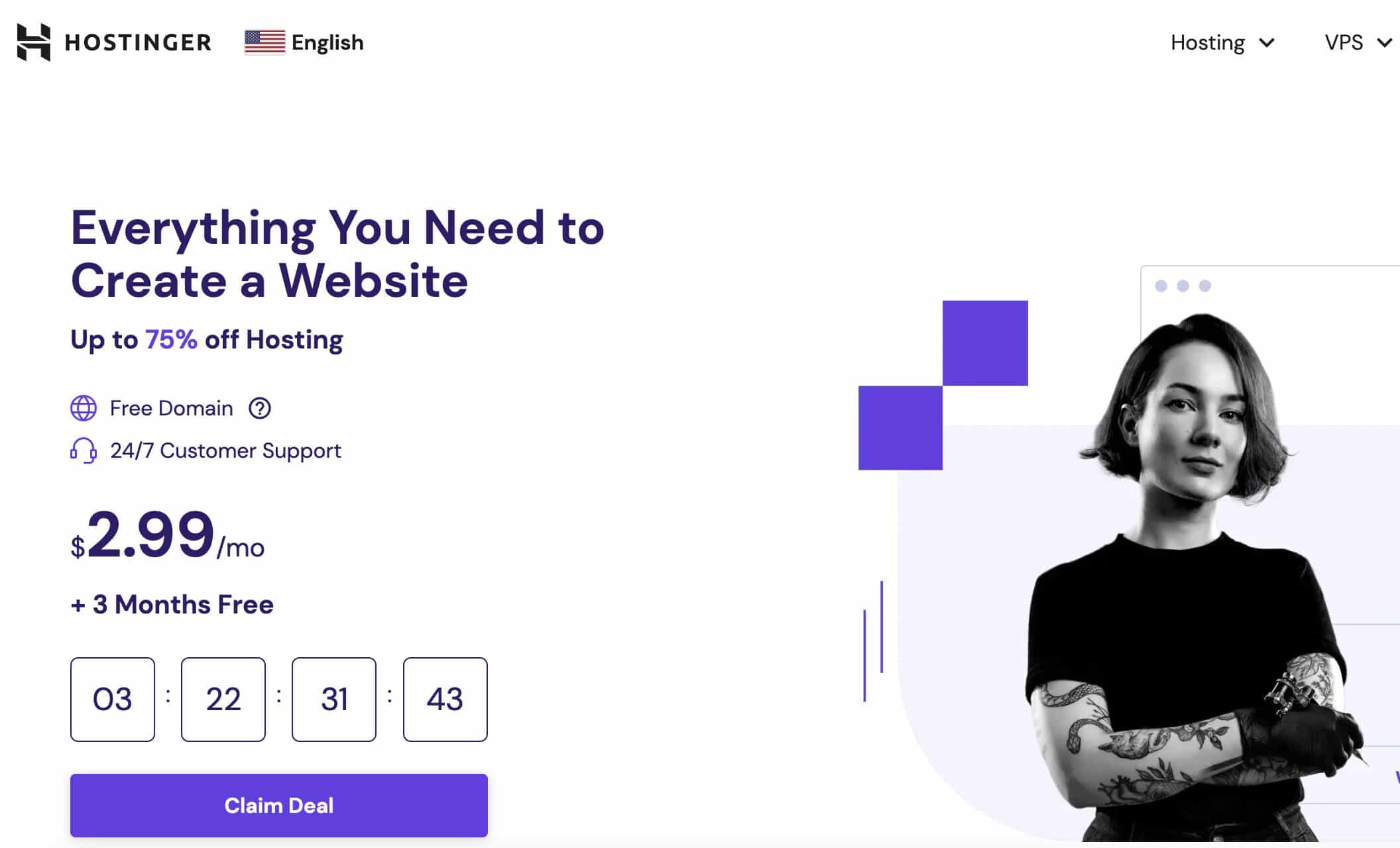 Hostinger.comのページ