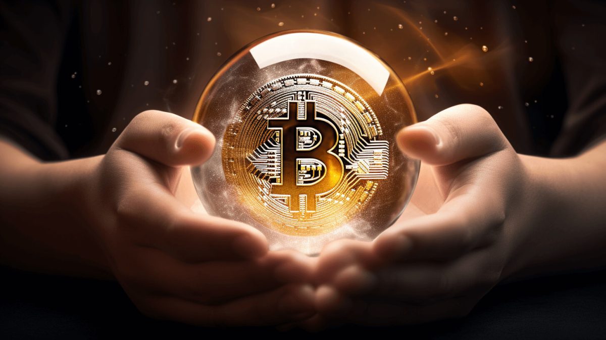 ビットコインのシンボルが描かれた球体