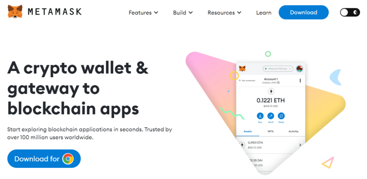 メタマスクのホーム画面